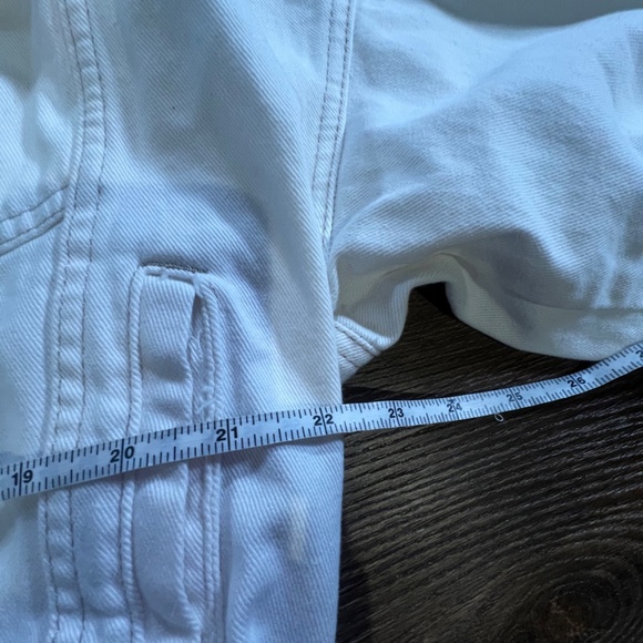 Zara Women's White Denim Jean Jacket with Gray Sweatshirt Removable Hood S NWT - Picture 6 of 10